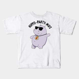 Hippo-party-mus Funny Animal Hippo Pun Kids T-Shirt